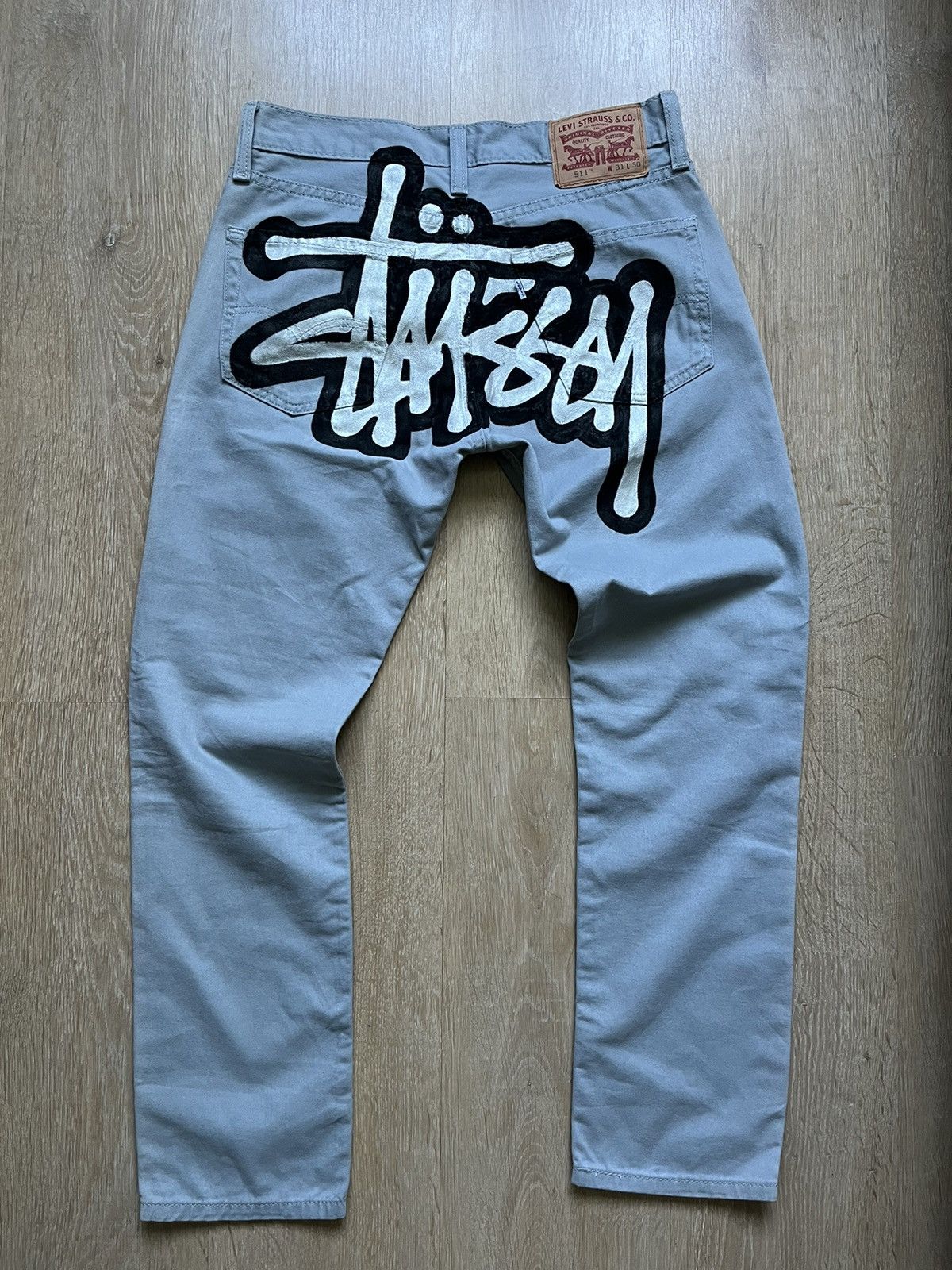 Levi's RARE ❗️LEVIS X STUSSY 511 LOGO JEANS Size US 30 / EU 46 - 1 Thumbnail