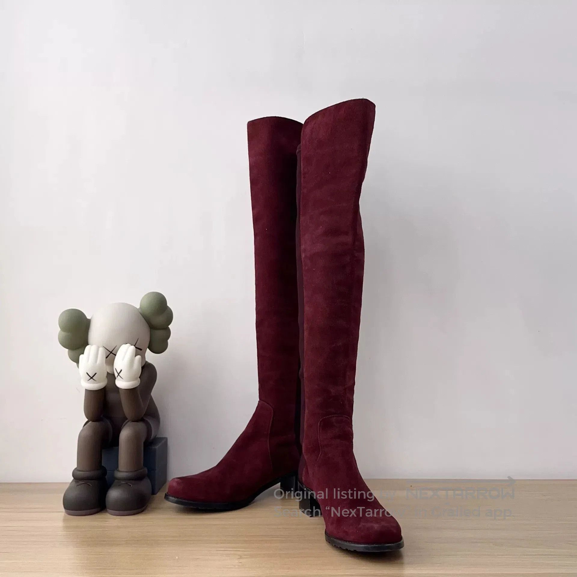 Stuart Weitzman SW Wine Red Suede Knee. Size US 4.5 / IT 34.5 - 7 Thumbnail