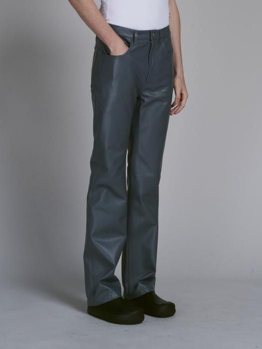 Marni o1w1db10326 Leather 5-Pocket Fitted Pants in Dark Grey Size US 36 / EU 52 - 1 Thumbnail