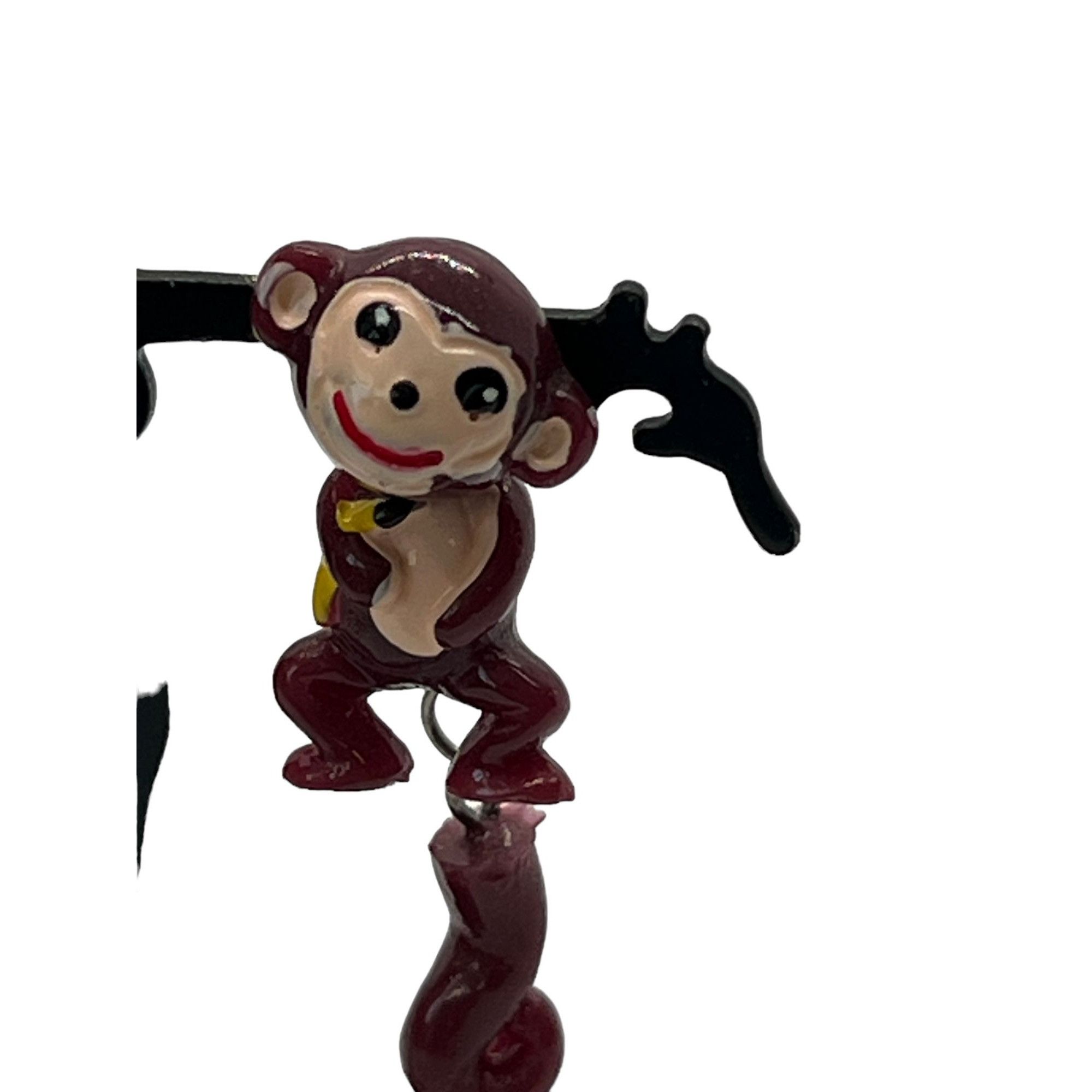 Other Monkey Articulated Earrings Front Back Plastic 1.5" tall Size ONE SIZE - 2 Thumbnail