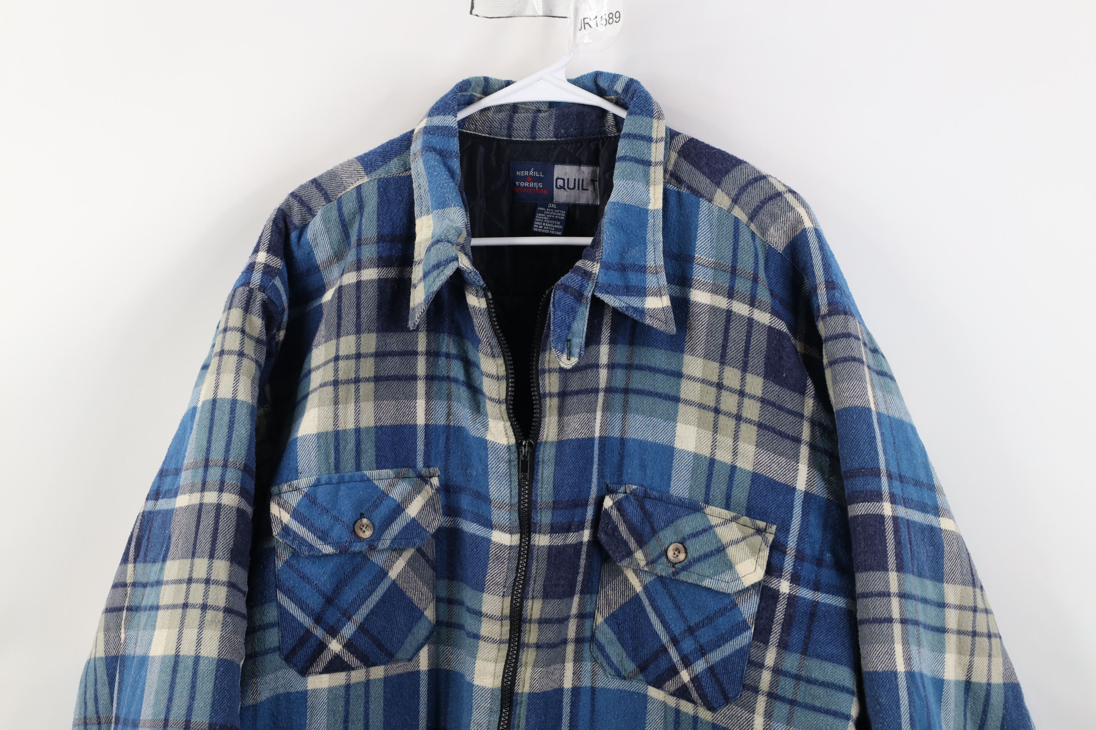 Vintage Vintage 90s Streetwear Flannel Full Zip Shirt Jacket Plaid Size US XXL / EU 58 / 5 - 2 Thumbnail
