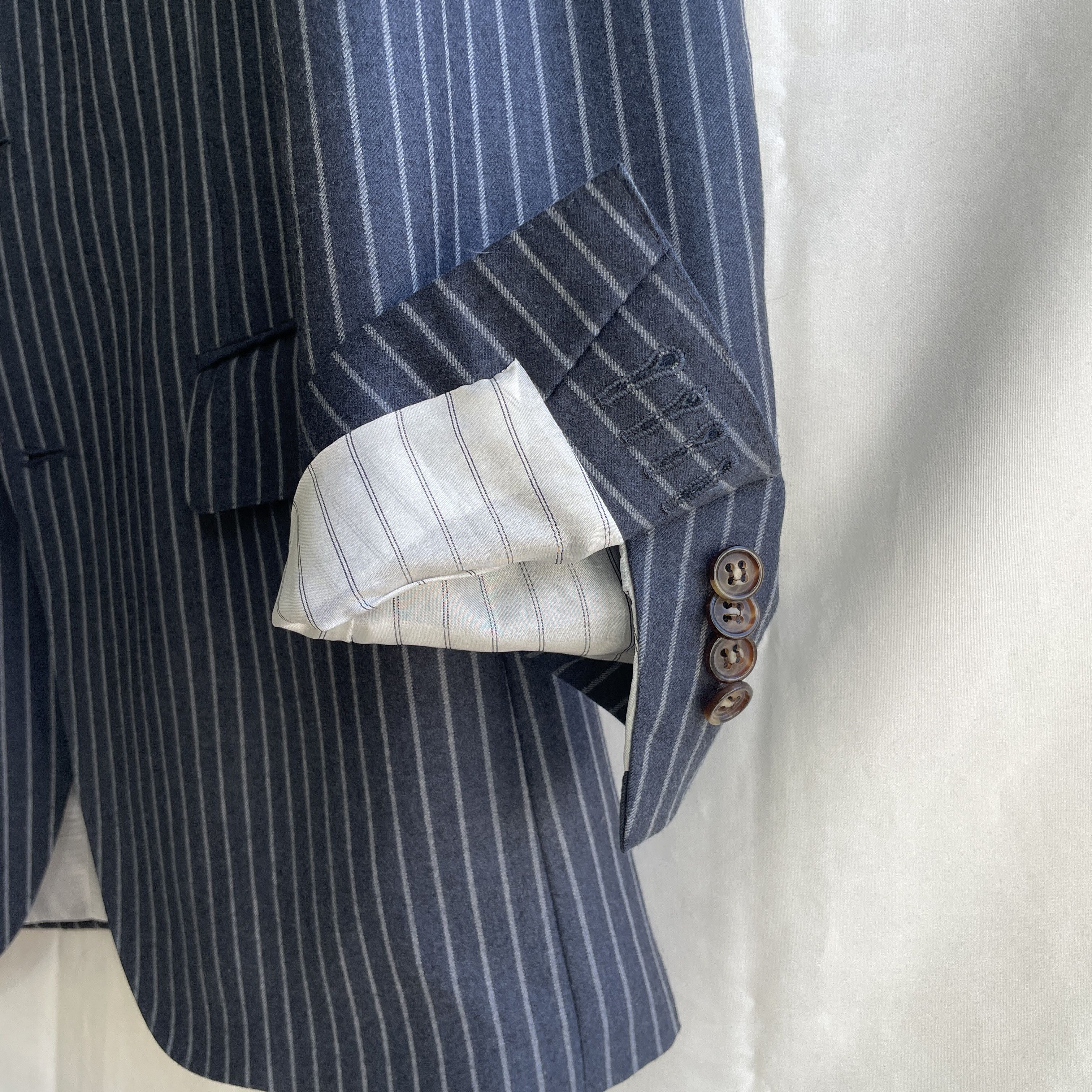 Suitsupply Suitsupply Striped Navy Wool Suit Jacket Blazer Size 38R - 6 Thumbnail