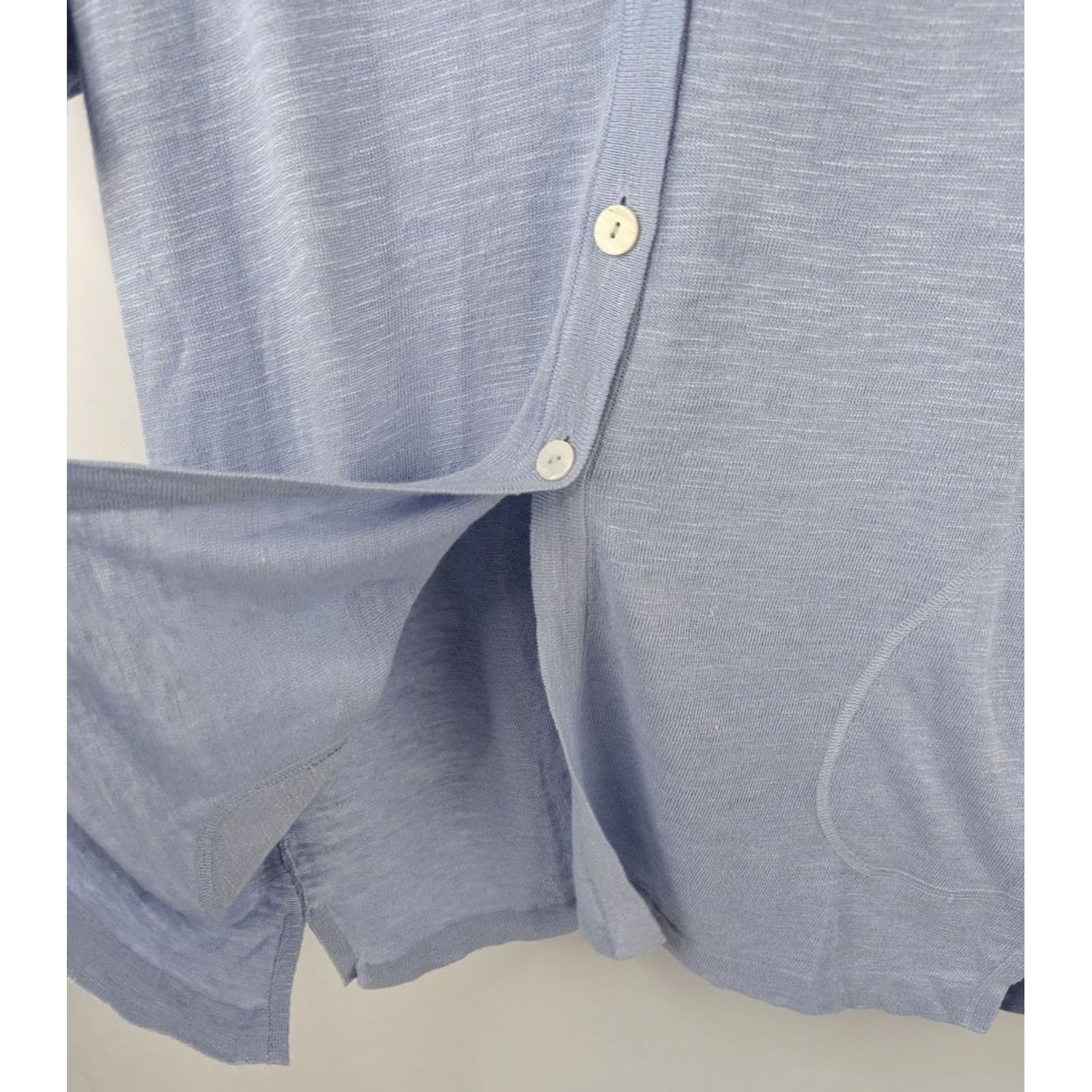 J. Jill NWT J. Jill Linen Blend Short Sleeve V-Neck Cardigan Pockets Pale Blue Size MP Women's Cardigan Linen Blend Size M / US 6-8 / IT 42-44 - 4 Thumbnail