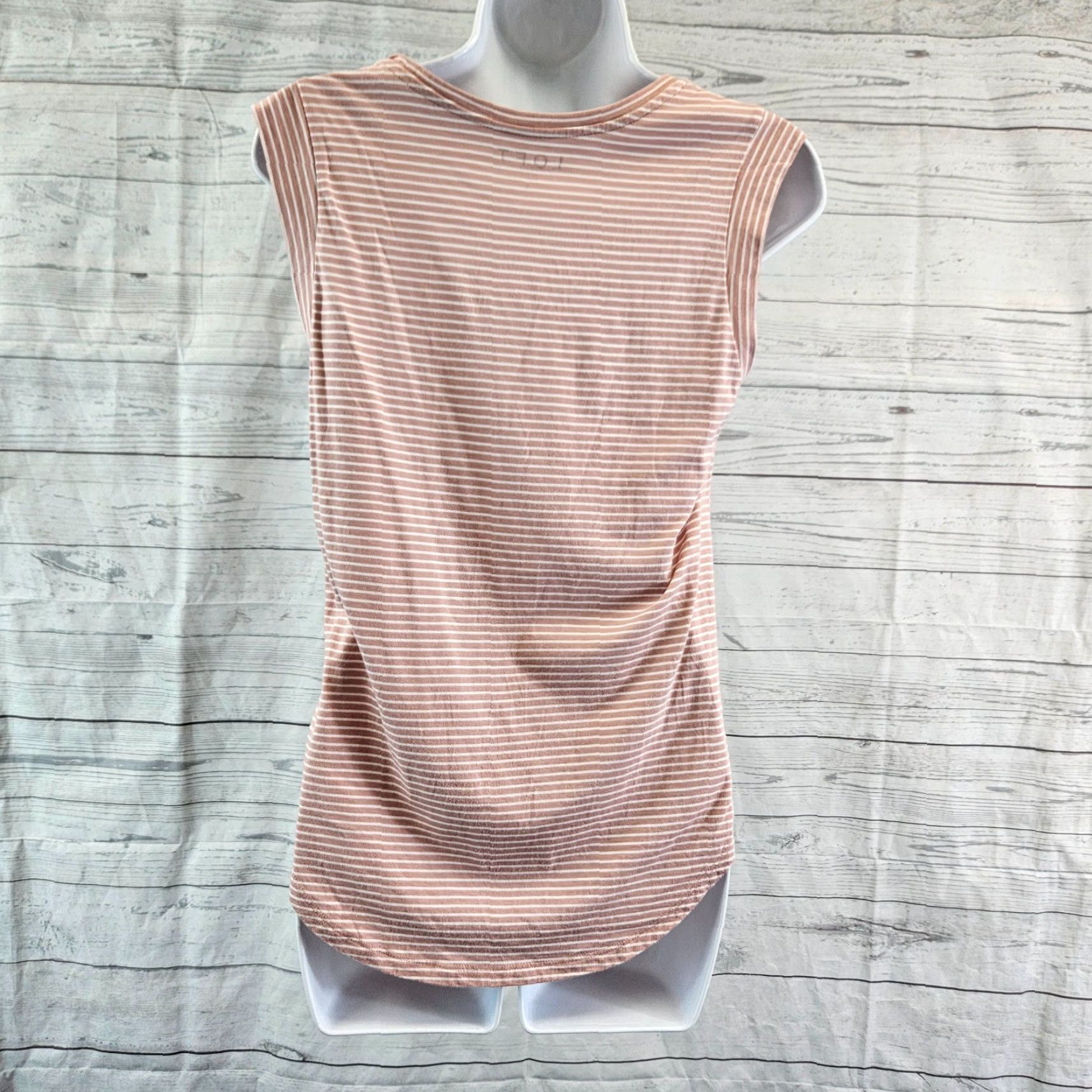 Loft Ann Taylor LOFT Womens Top Sz Small Pink White Stripe Cotton Blend Size S / US 4 / IT 40 - 4 Thumbnail