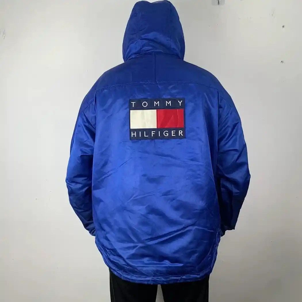 Sports Specialties × Tommy Hilfiger SEND OFFERS 🍁 Tommy Hilfinger Big Logo Back RARE Long Jacket Size US XL / EU 56 / 4 - 2 Thumbnail