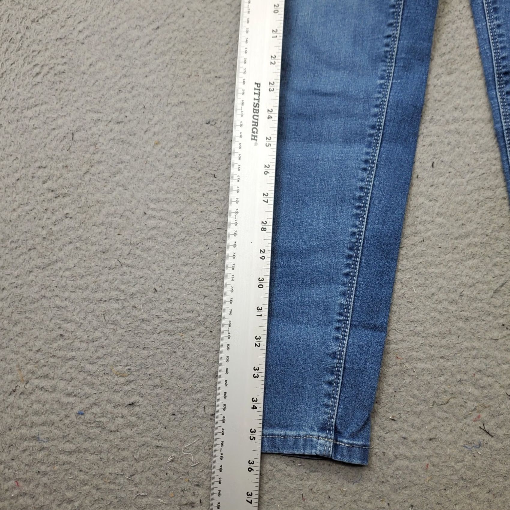 Calvin Klein Calvin Klein Jeans Womens 36 Blue Denim Stretch Distressed Straight Leg Jeans Size 25" / US 0 / IT 36 - 3 Thumbnail