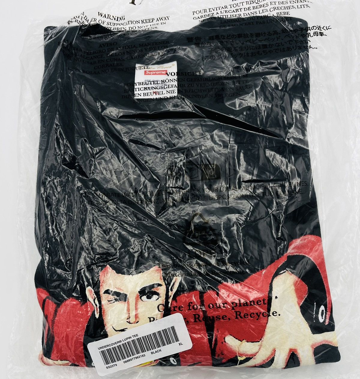 image of Supreme Undercover Lupin Tee XL Black, Men's