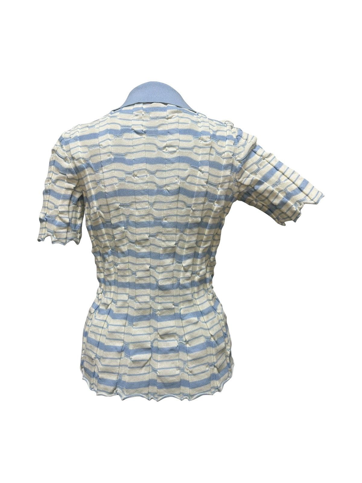 Bottega Veneta BOTTEGA VENETA S/S 2023 Distorted Stripe Cotton Polo Shirt Size XS / US 0-2 / IT 36-38 - 2 Thumbnail