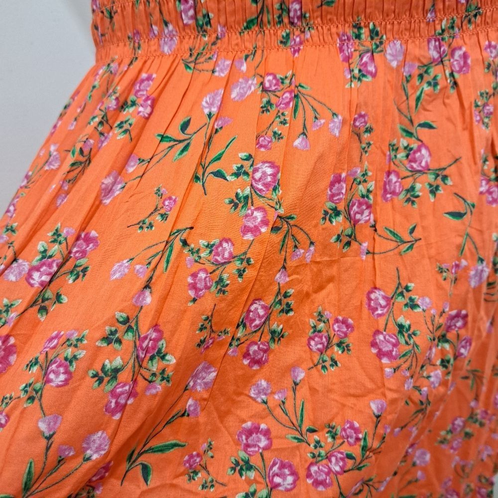 J.Crew J. Crew Smocked Floral Print Midi Skirt Coral XS NWT Size 25" / US 0 / IT 36 - 9 Thumbnail
