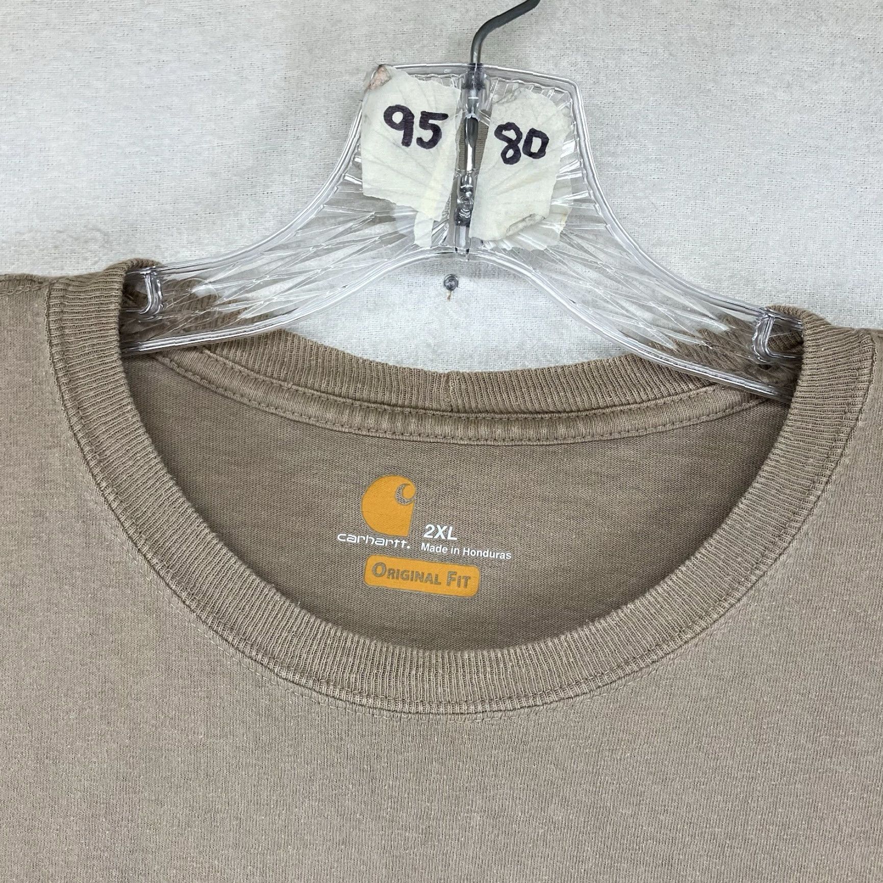 Carhartt VINTAGE Carhartt Mens 2XL Short Sleeve T-Shirt Desert Sand All Cotton Regular Fit Logo Pocket Crew Neck 100% Cotton Outdoor Classic 2010-2019 Mens Size US XXL / EU 58 / 5 - 4 Thumbnail