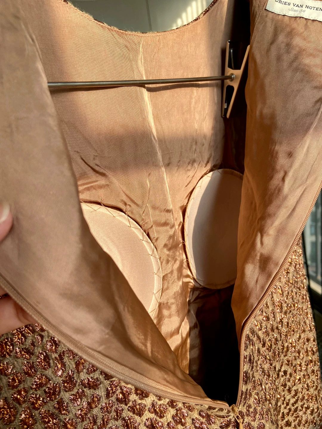 Dries Van Noten DVN Gold Brown Metallic Wire Embossed Vest 36 Size XS / US 0-2 / IT 36-38 - 6 Thumbnail
