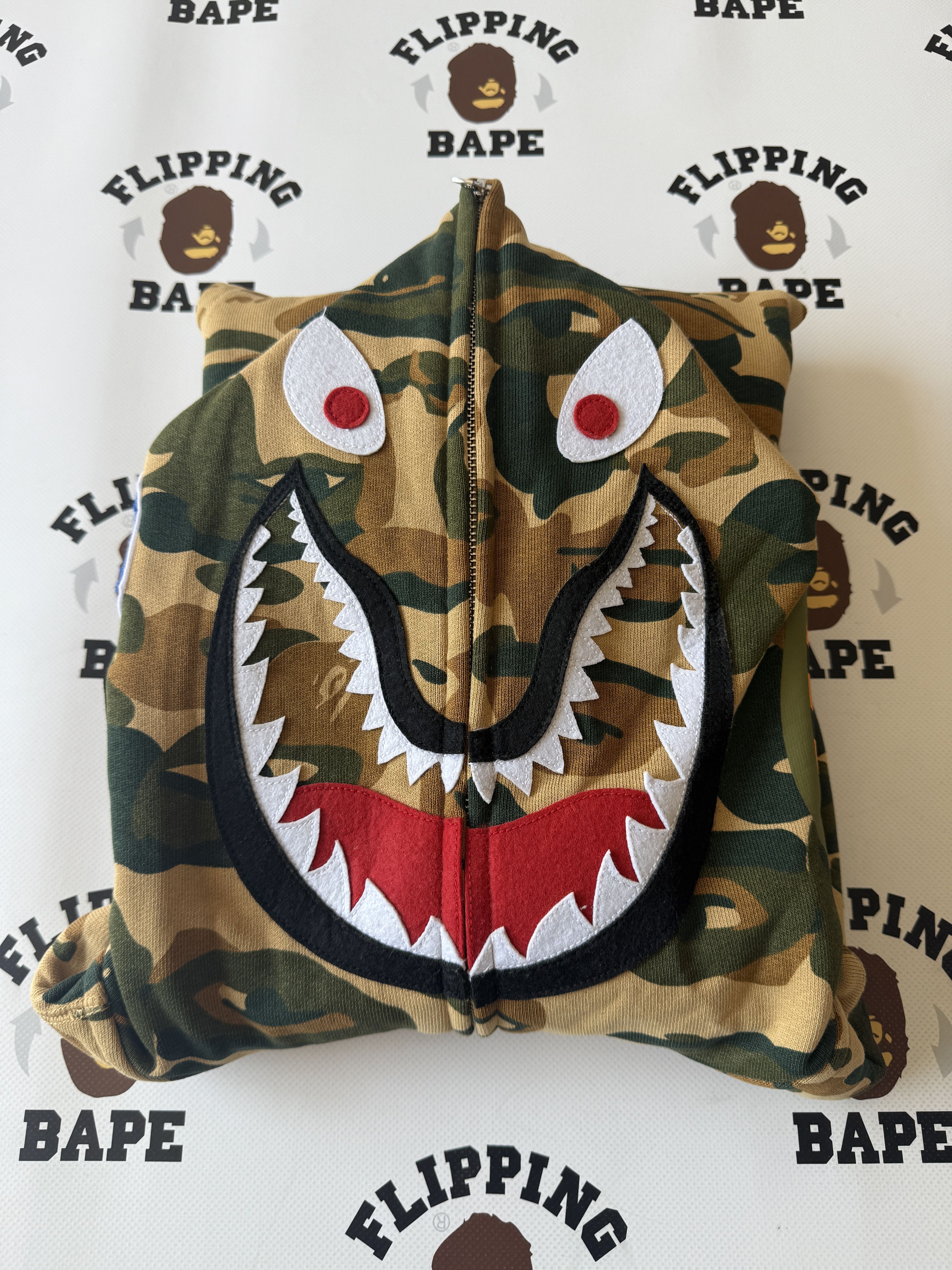 BAPE X KIDSUPER CAMO SHARK FULL ZIP HOODIE