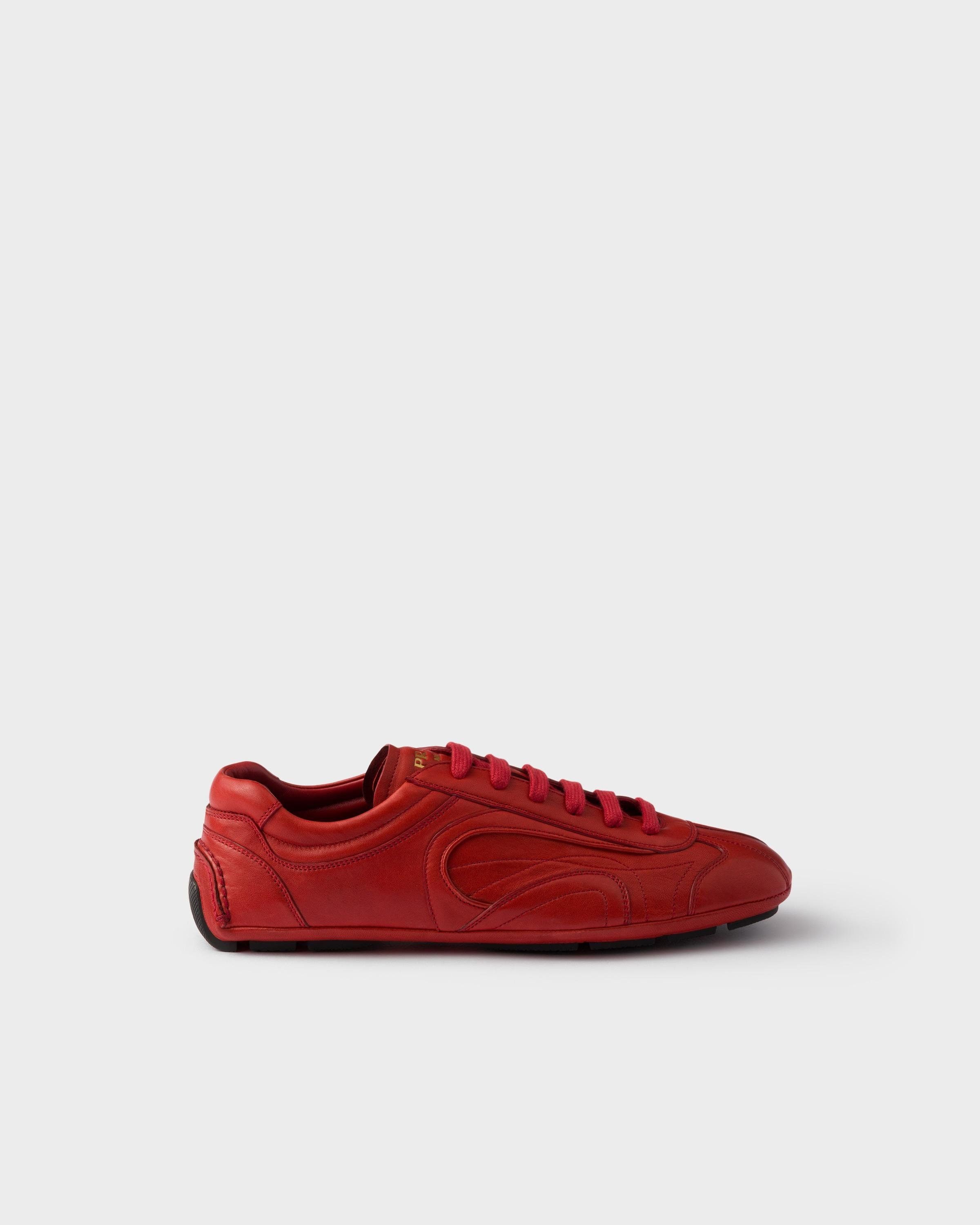 Prada Prada Montecarlo Re-Edition 2005 Antiqued Nappa Leather Sneakers in Red Size US 6 / EU 39 - 1 Thumbnail