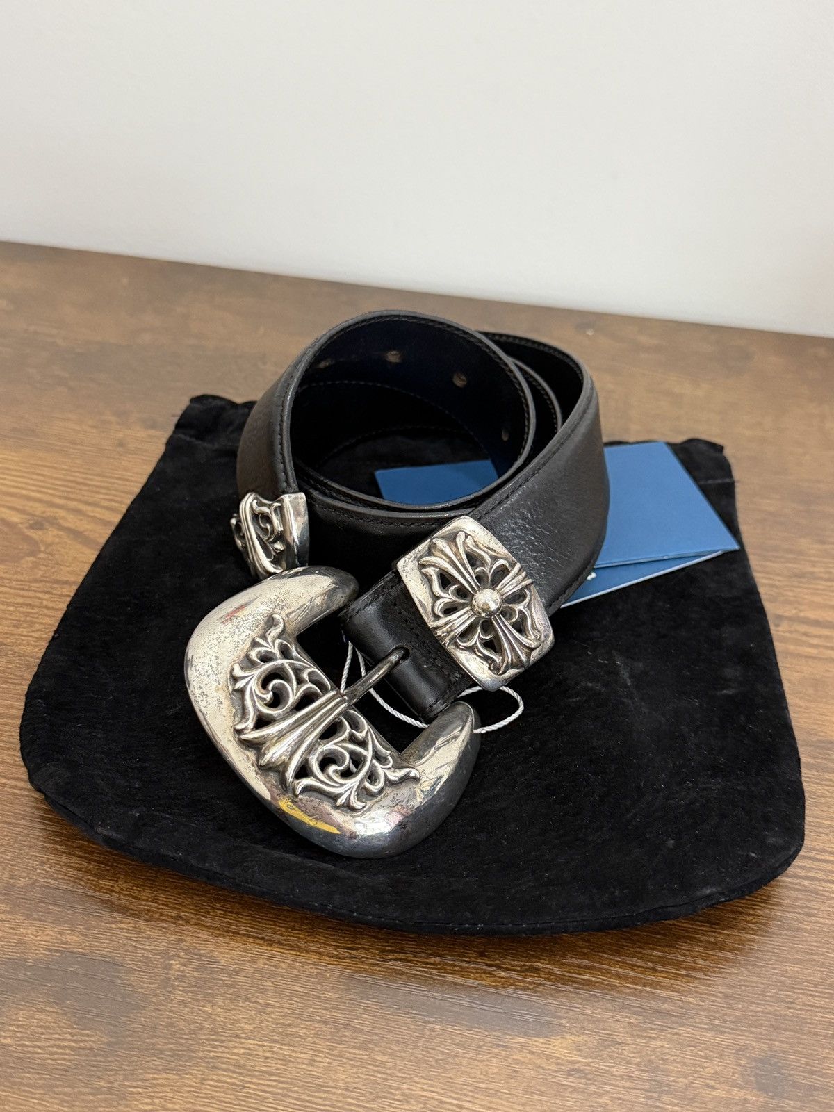 Chrome Hearts Chrome Hearts Leather Waist Belt 3-Piece Western Size 30 - 1 Thumbnail