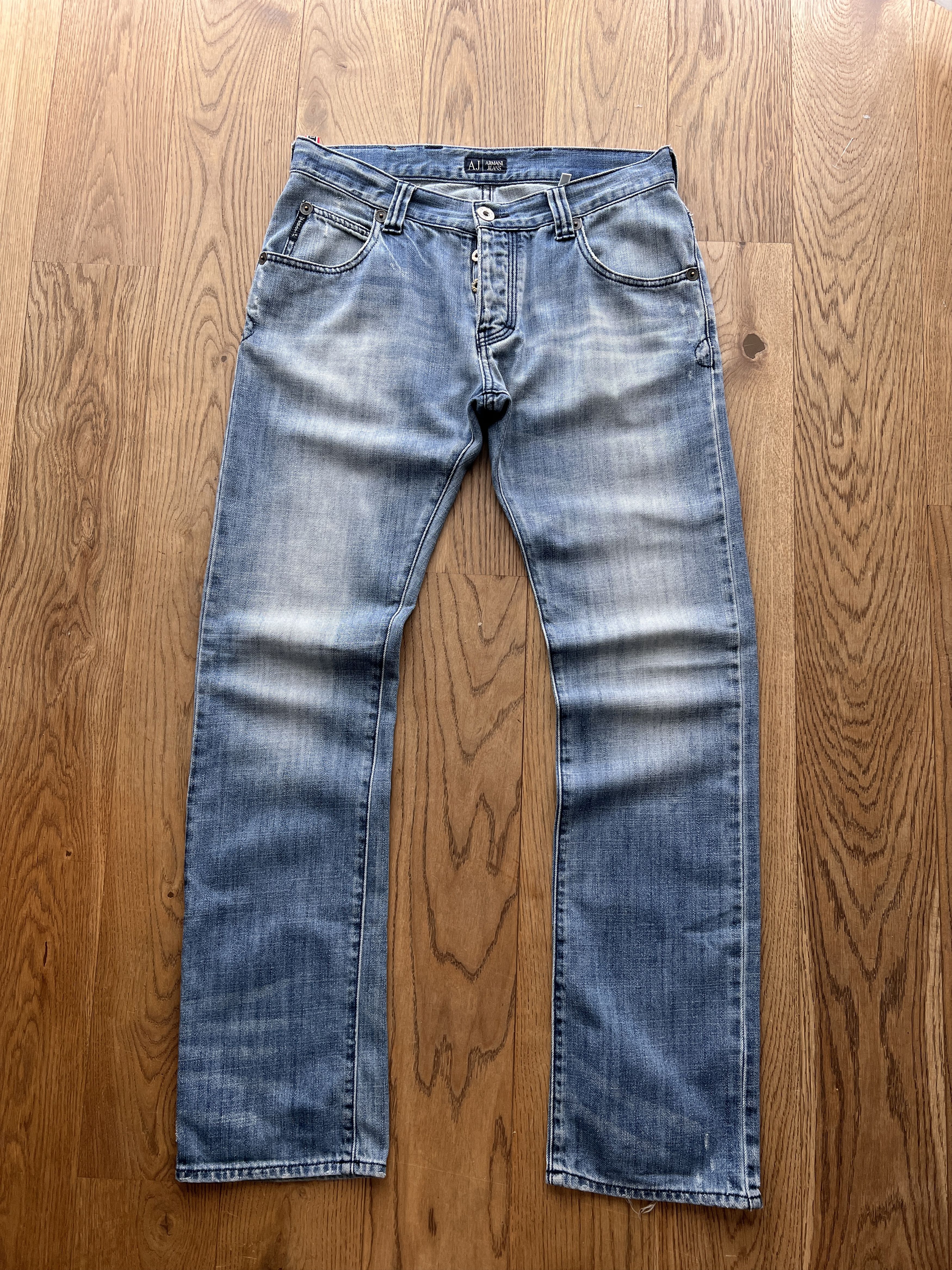 Armani Y2K Armani retro vintage 00s blue denim jeans slim straight Size US 32 / EU 48 - 3 Thumbnail