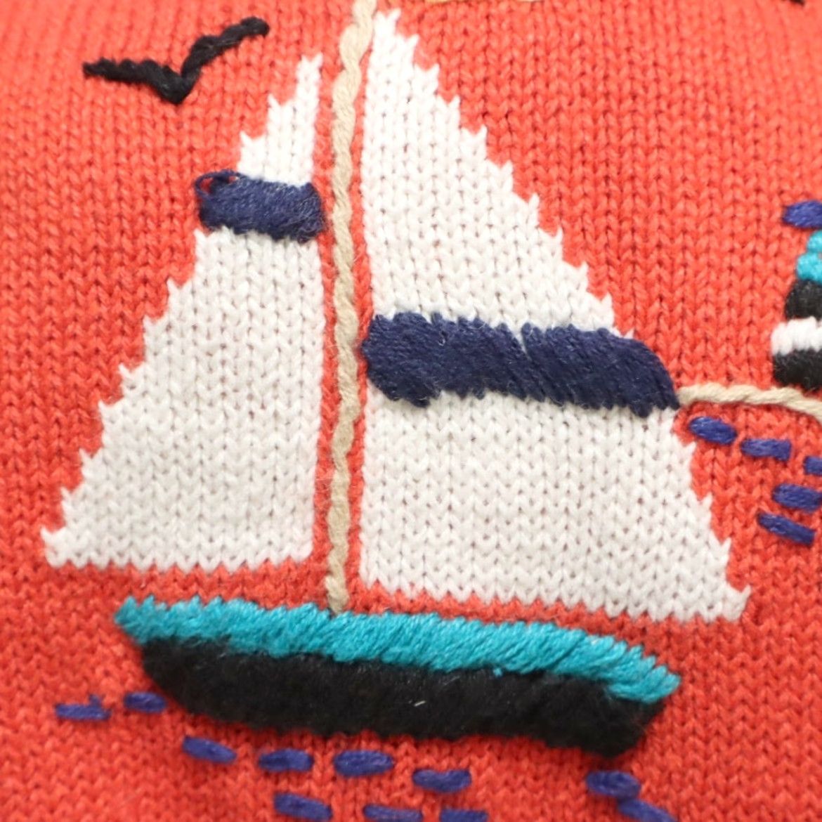 Vintage VTG Sag Harbor Knit Crewneck Sailboat Solid Long Sleeve Sweater Red Women's L Shirt Size L / US 10 / IT 46 - 5 Thumbnail