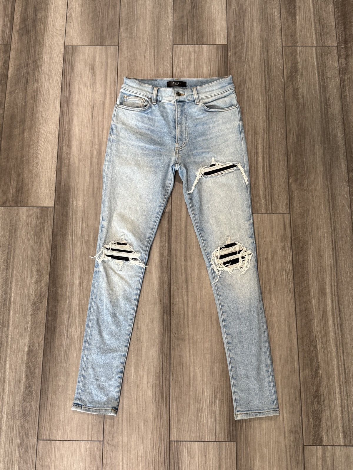 Amiri Amiri MX1 Skinny Blue Black Patch Size US 26 / EU 42 - 1 Thumbnail