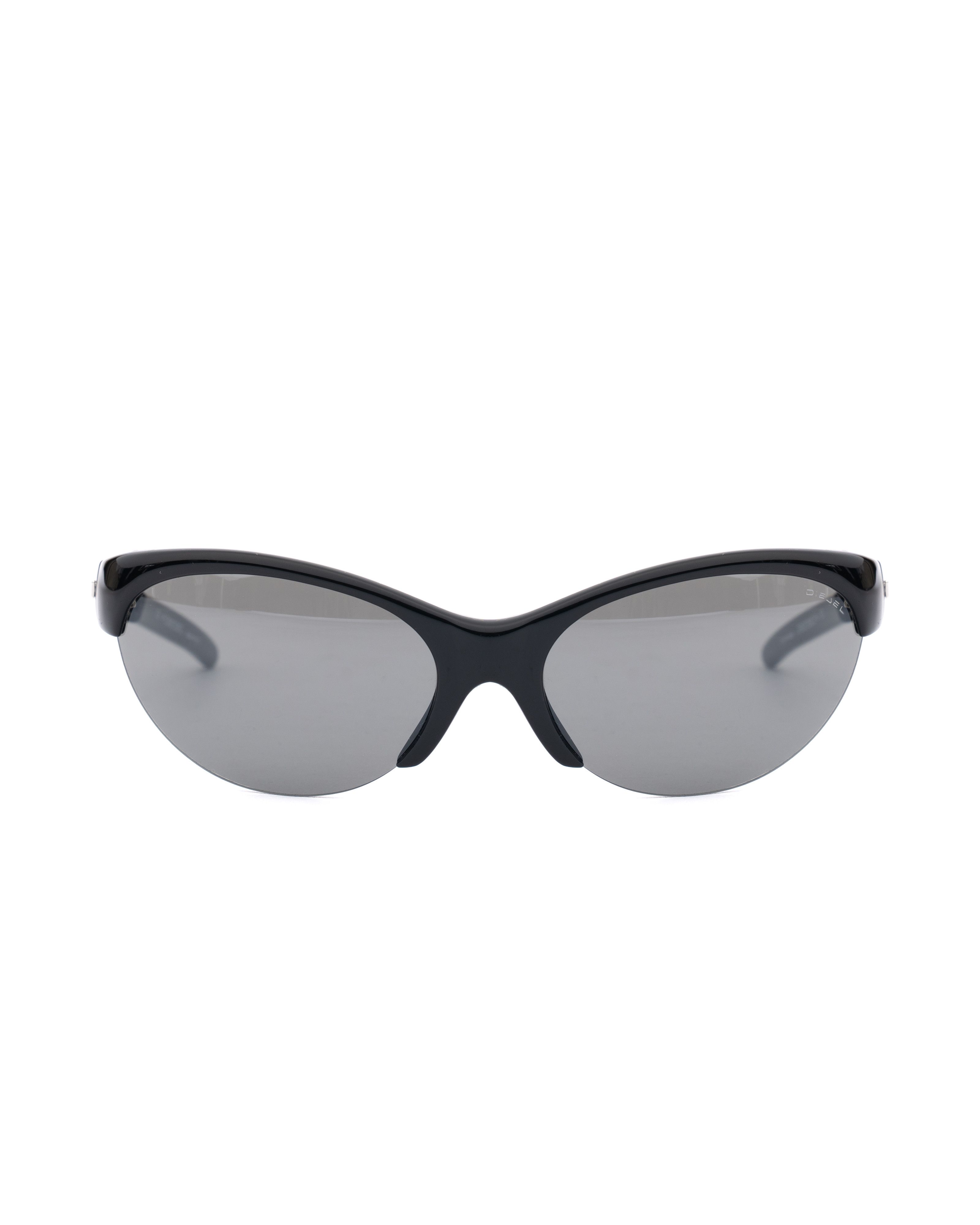 Diesel Diesel '90s Black Half-Rim Sport Sunglasses Light Lenses Size ONE SIZE - 3 Thumbnail