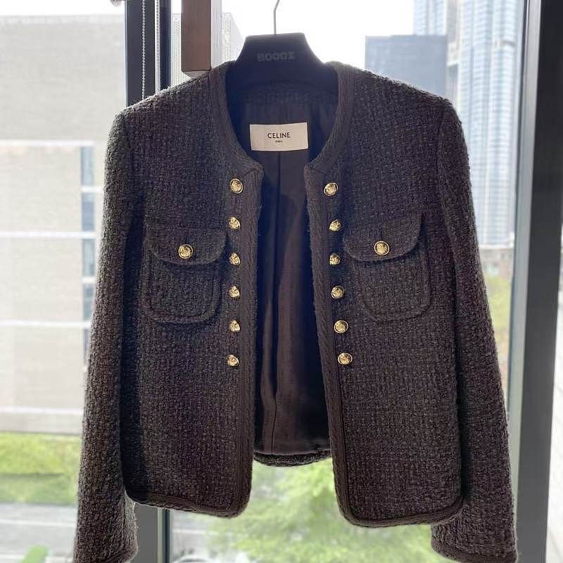 Celine Celine Gold Button Wool Tweed Jacket Size 38 Size S / US 4 / IT 40 - 1 Thumbnail