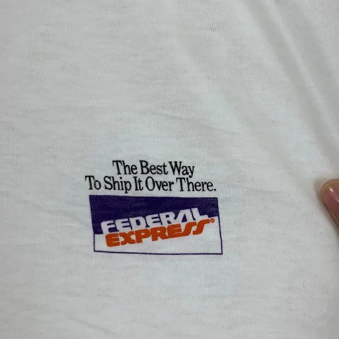 Vintage Vintage 1990 FEDEX EXPRESS EUROPE Campaign Tee Shirt Size US L / EU 52-54 / 3 - 5 Thumbnail