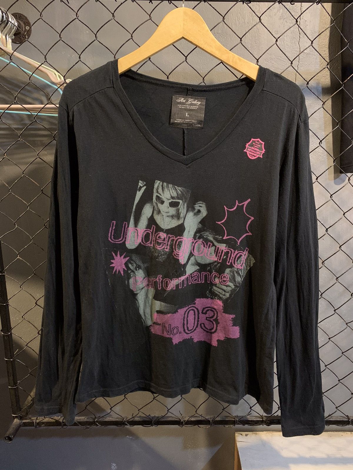 20471120 × Beauty Beast × Hysteric Glamour Art Gallery V Neck Underground Perfomance Longsleeve Size L / US 10 / IT 46 - 1 Thumbnail