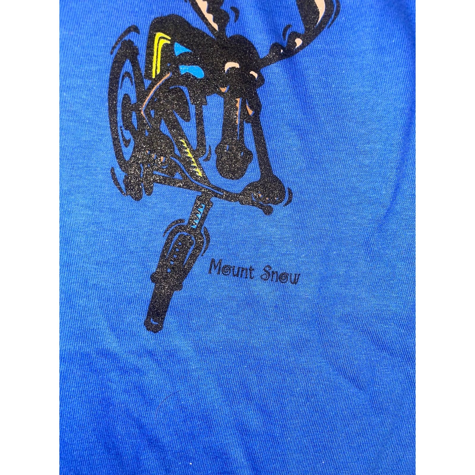 Hanes Youth Vintage Mount Snow Shirt Moose Biking Kid's Tee 90s L Size L / US 10 / IT 46 - 3 Thumbnail