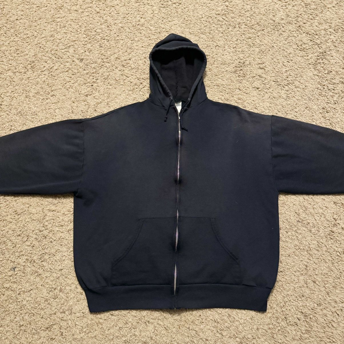 Jerzees × Vintage VINTAGE NAVY FADE JERZEES HOODIE! Size US XL / EU 56 / 4 - 2 Thumbnail
