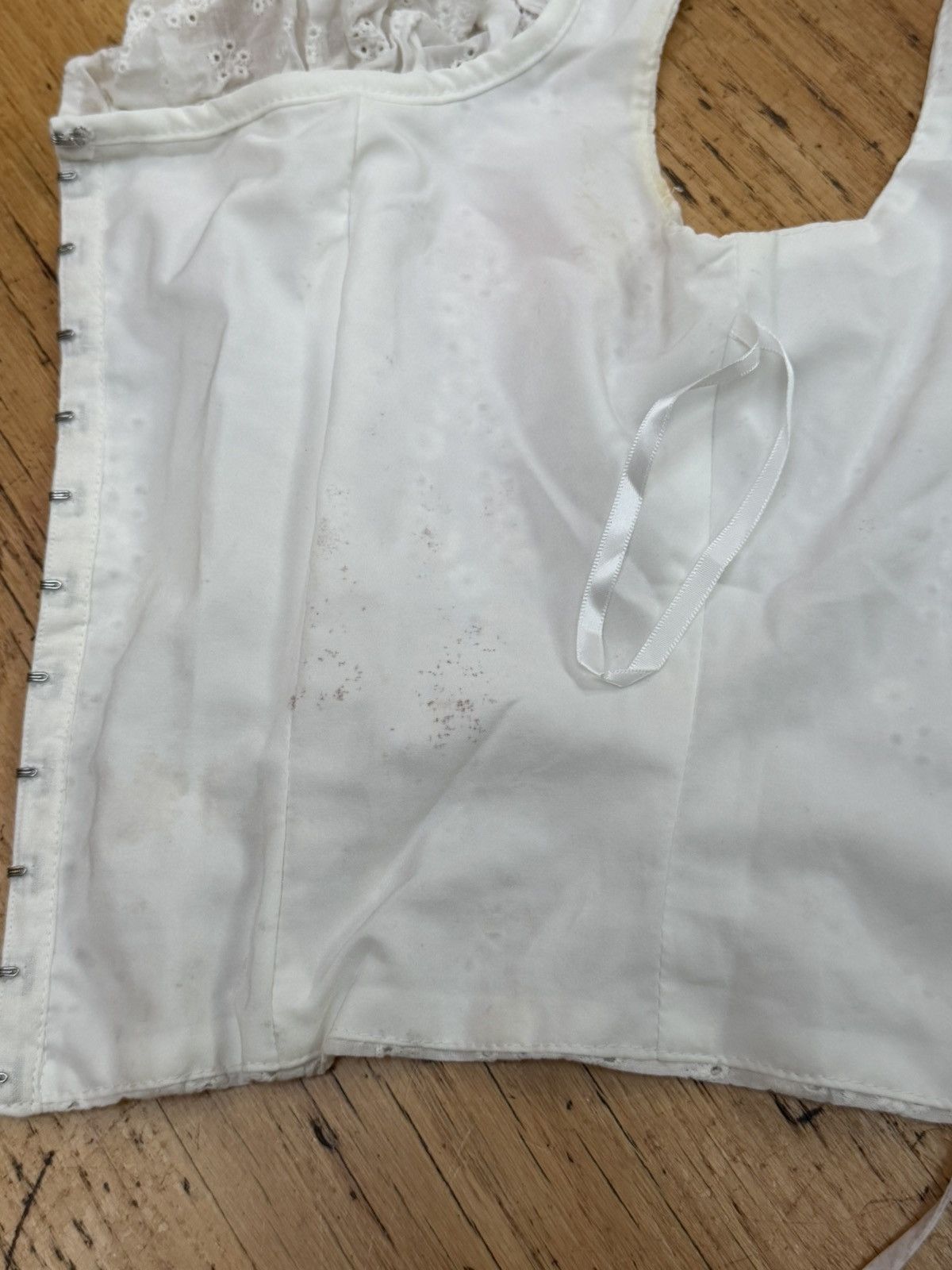 Other White Eyelet Bustier Corset Crop Top Size S / US 4 / IT 40 - 3 Thumbnail