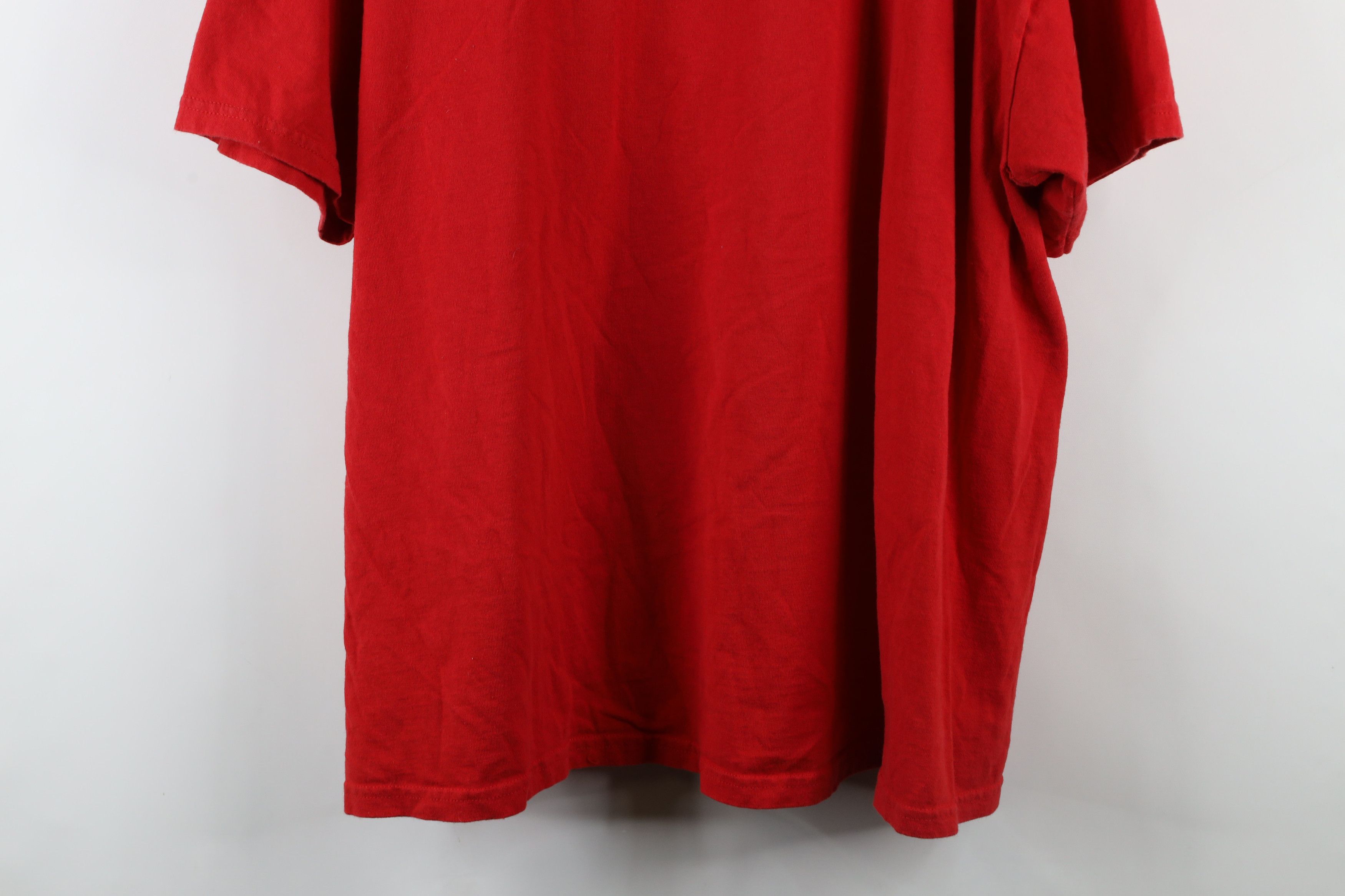 Vintage Vintage 90s Streetwear Distressed Blank Cotton T-Shirt Red Size US XXL / EU 58 / 5 - 11 Thumbnail