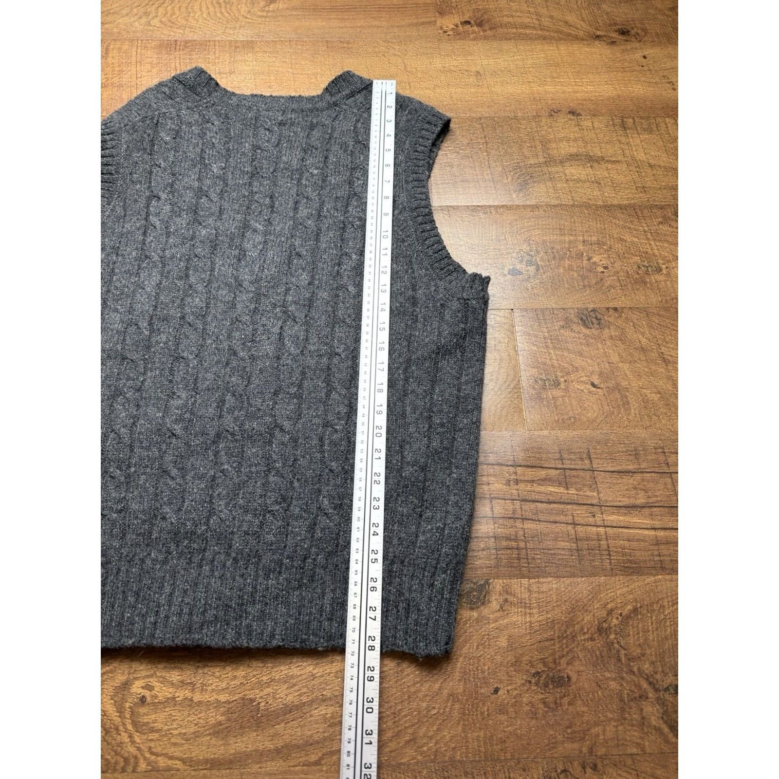 Gant VINTAGE Gant Sweater Vest Mens XL Gray Wool Cable-Knit Pockets Button Up Size US XL / EU 56 / 4 - 7 Thumbnail