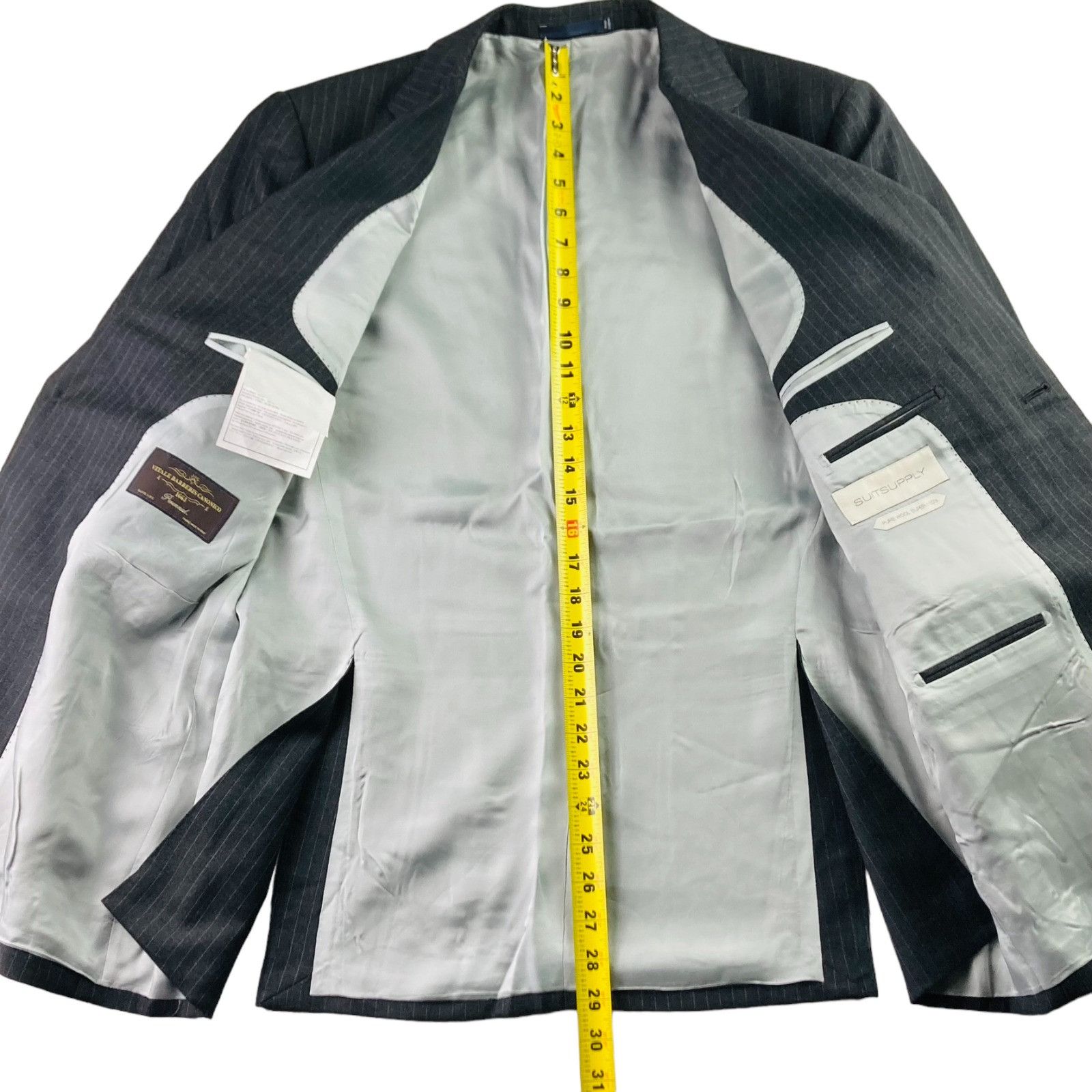 Suitsupply Suitsupply Men's Lazio Slim Super 110's Blazer/Jacket Gray P Size 46S - 6 Thumbnail
