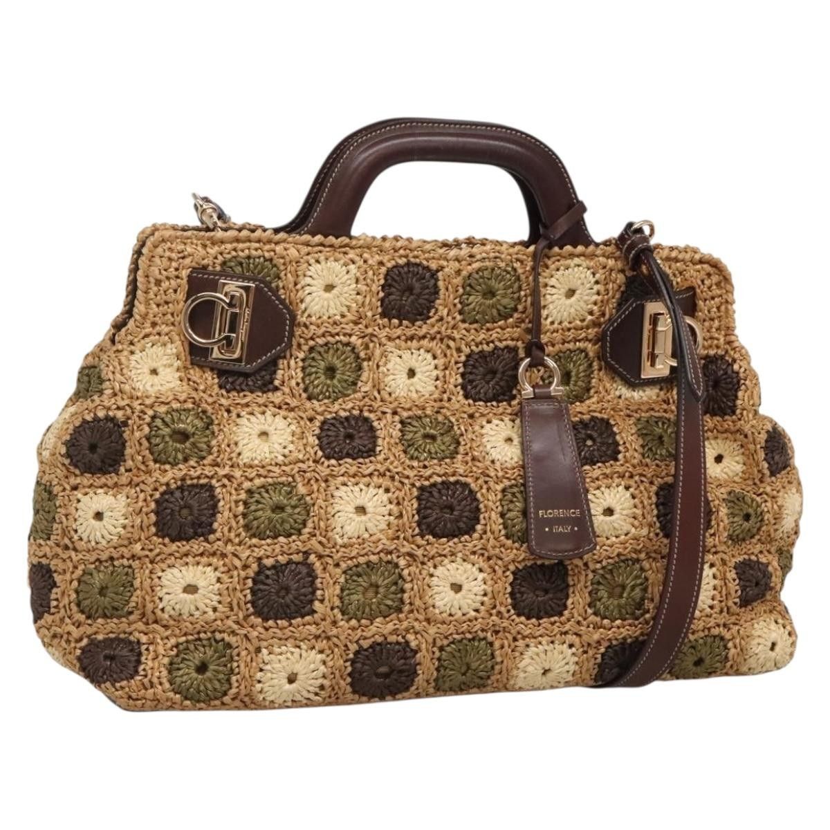 Salvatore Ferragamo Salvatore Ferragamo Soft W Tote RAFFIA Size ONE SIZE - 1 Thumbnail
