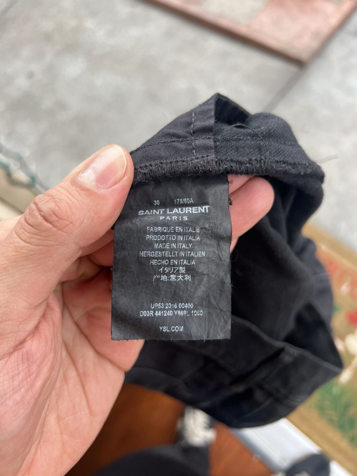 Saint Laurent Paris Skinny low waist FW 16 palladium one knee ripped denim Size US 30 / EU 46 - 4 Thumbnail
