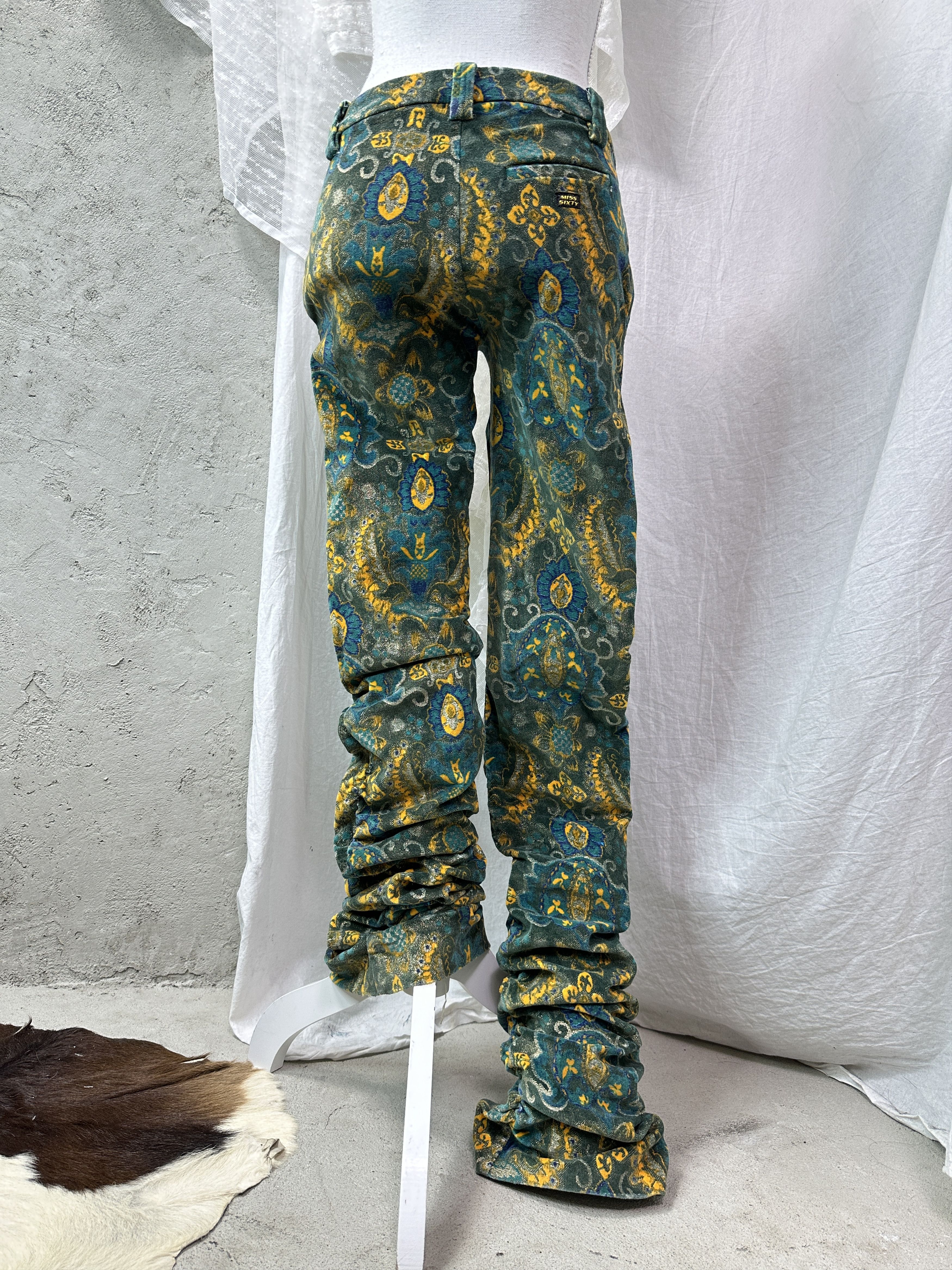 Miss Sixty VVintage Miss Sixty Ruched Jacquard Fullprint Jeans Y2K Size 29" - 8 Thumbnail