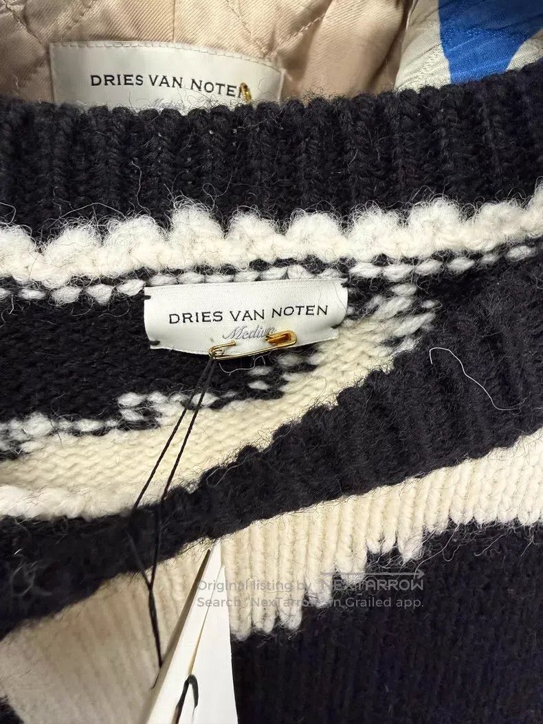 Dries Van Noten Dries Van Noten Black & White Color-Block Wool Knit Sweate Size S / US 4 / IT 40 - 5 Thumbnail