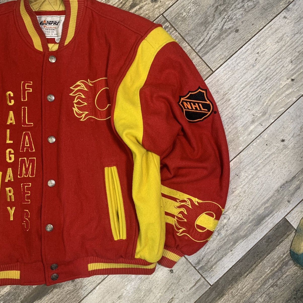 NHL × Vintage ✅OFFERS. NFL FLAMES VARSITY JACKET Size US L / EU 52-54 / 3 - 4 Thumbnail