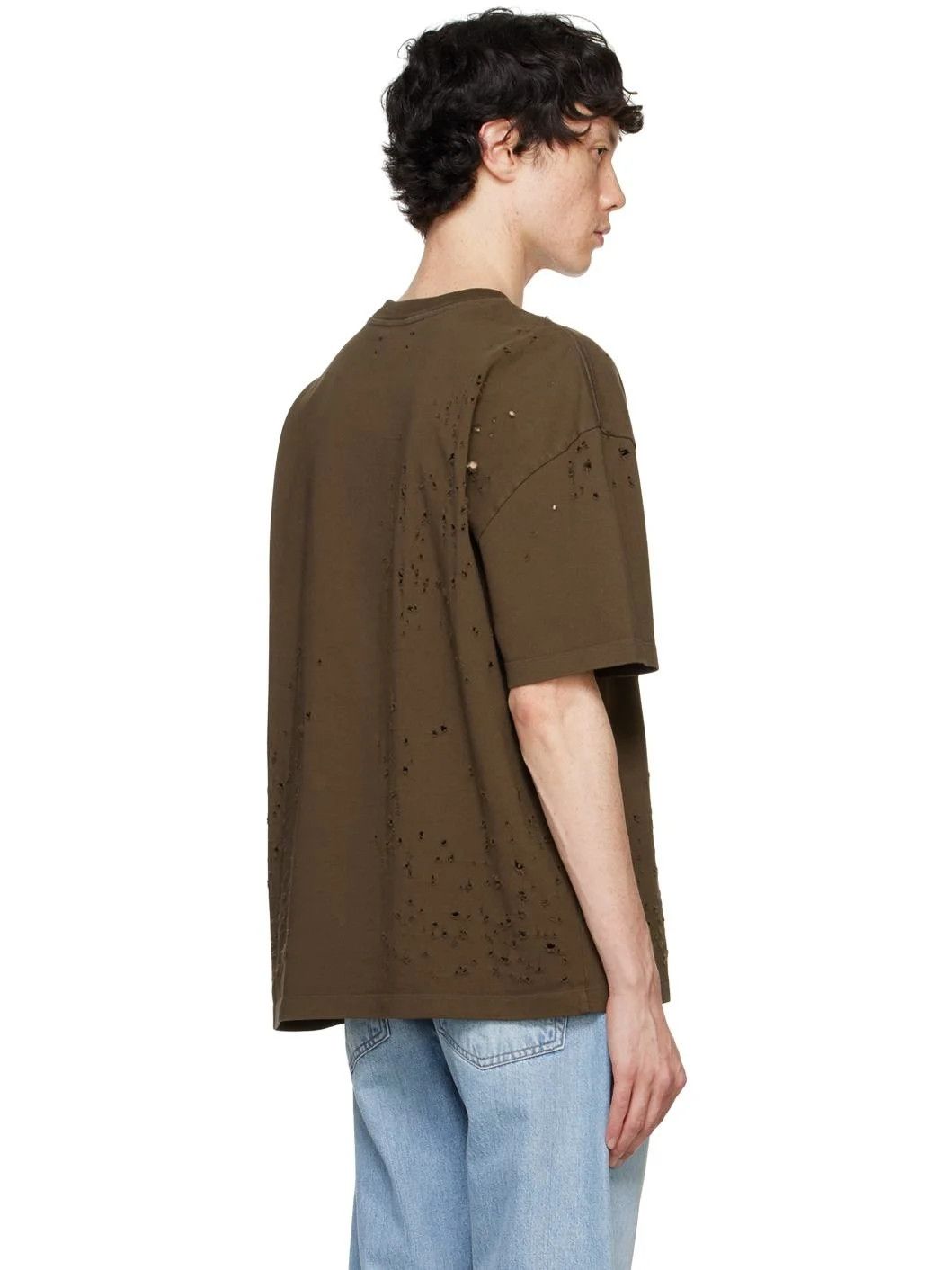 Amiri o1s1wg111125 Hollywood Shotgun Oversized T-Shirt Brown Size US L / EU 52-54 / 3 - 3 Thumbnail