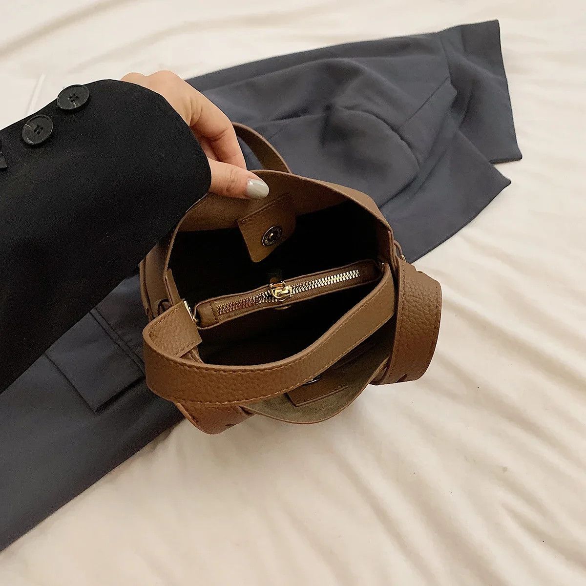 Leather PU Leather Shoulder Luxury Bag Size ONE SIZE - 3 Thumbnail