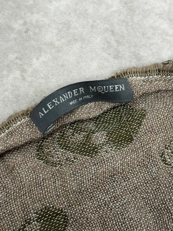 Alexander McQueen Alexander McQueen Grey & Green Deadskull Scarf Size ONE SIZE - 7 Thumbnail