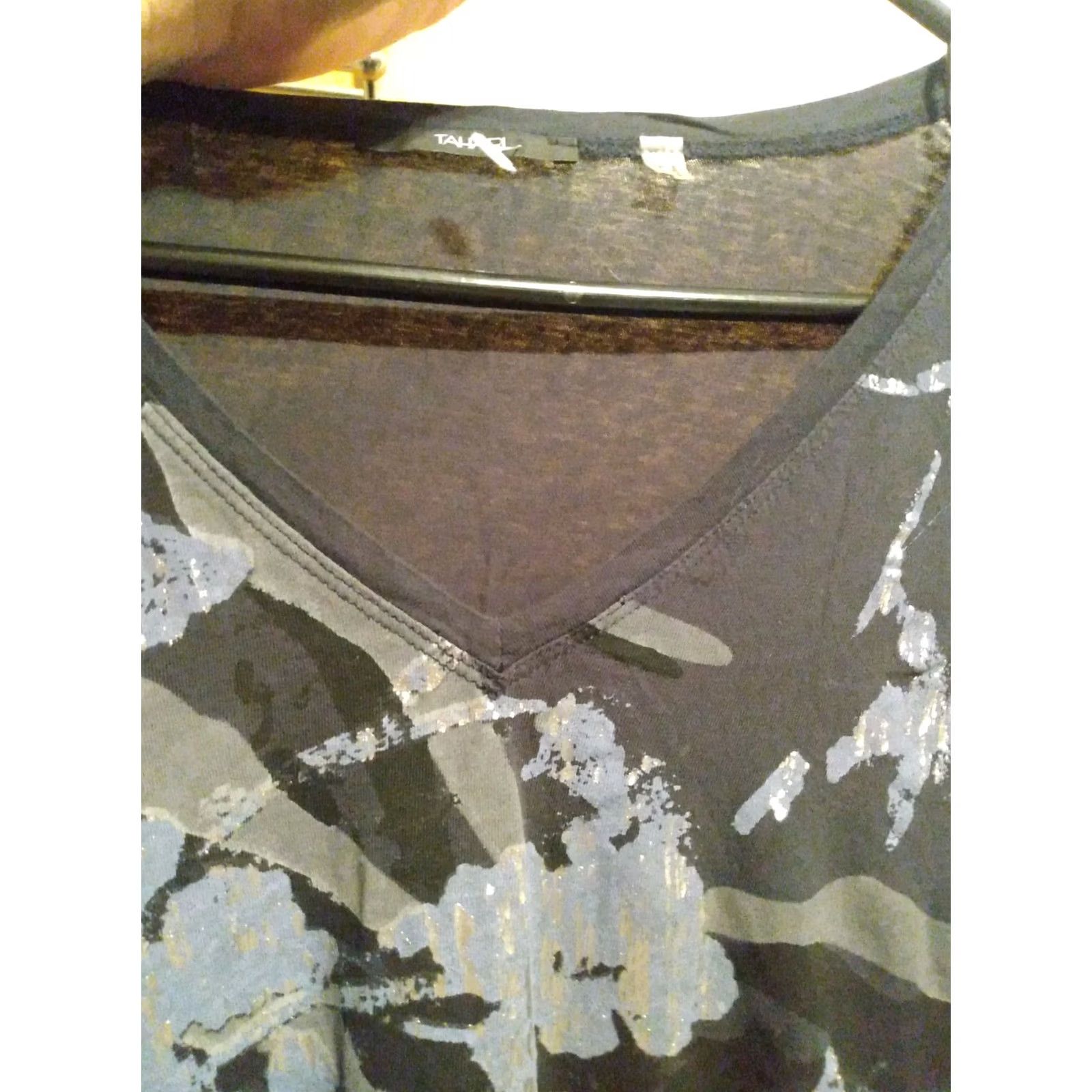 Vintage Tahari LS VNECK BLK GRY LIGHTWEIGHT SHIRT 1X Long Sleeve Blouse Womens Size XL / US 12-14 / IT 48-50 - 6 Thumbnail