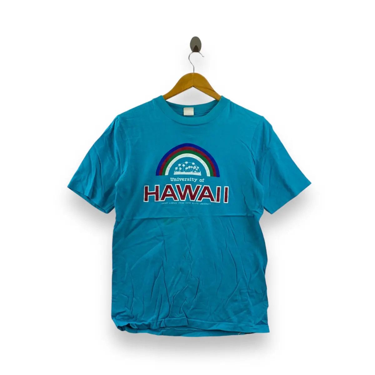 Vintage Vintage 80’ UNIVERSITY OF HAWAII Rainbow Tee Shirt Size US M / EU 48-50 / 2 - 1 Thumbnail