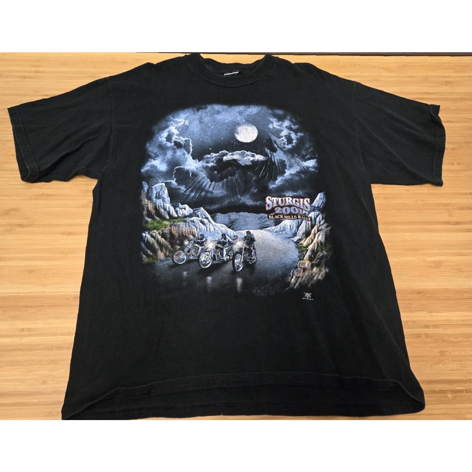 Vintage VINTAGE Sturgis Shirt Mens Black 2001 Black Hills Rally Double Sided Biker 00s Size US XXL / EU 58 / 5 - 2 Thumbnail