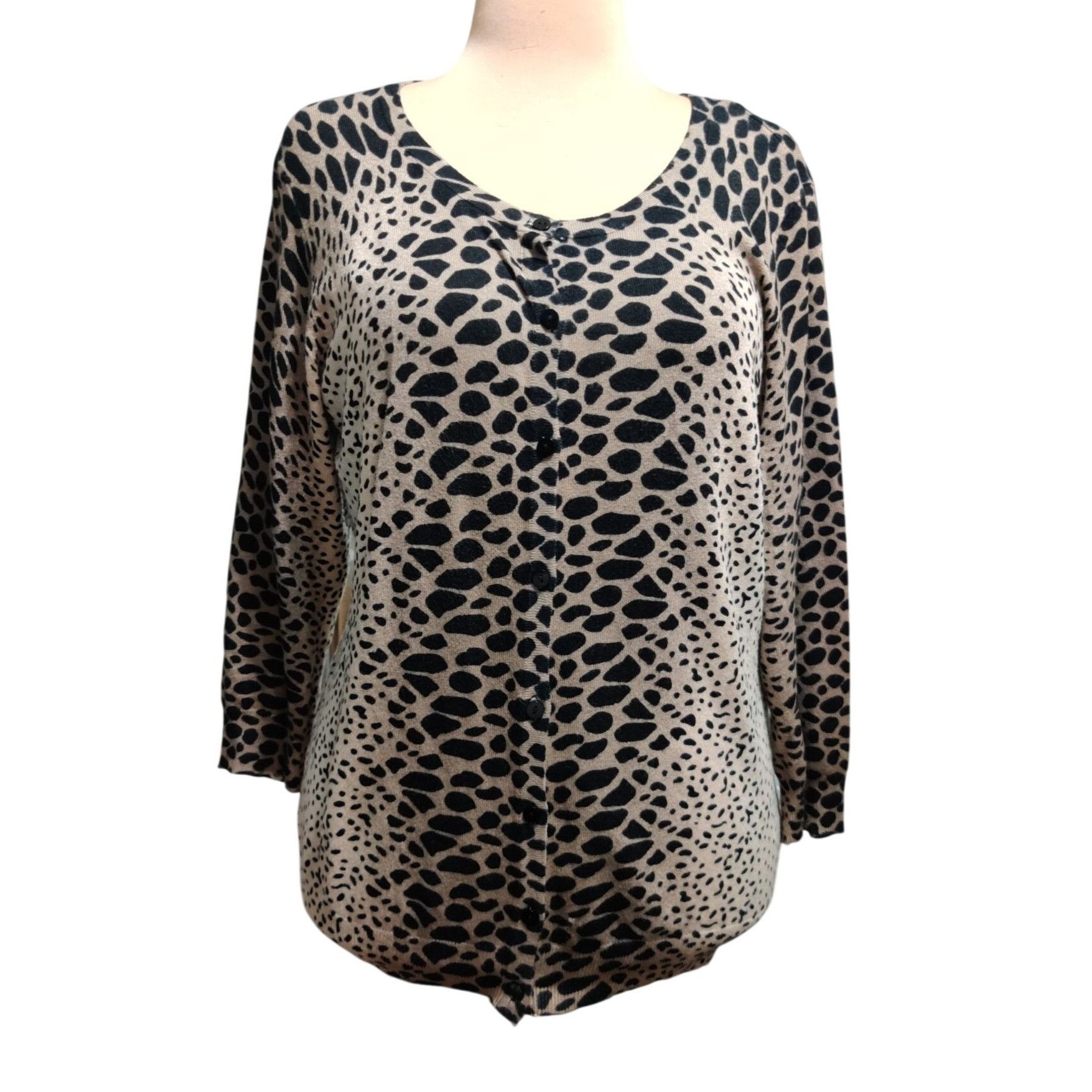 Other Leopard Print Cardigan Size L Lightweight Button Front Sweat Size L / US 10 / IT 46 - 2 Thumbnail