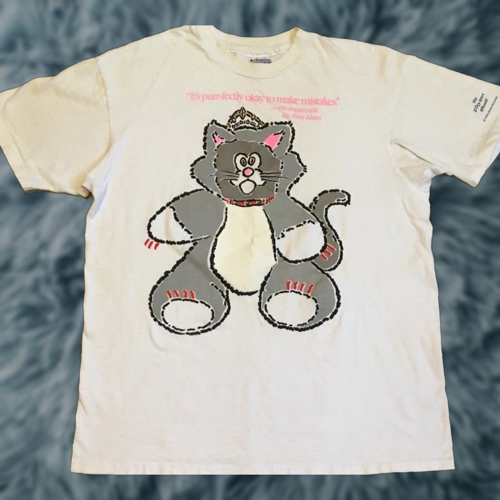 Vintage Vtg 90s Purr-fectly Ok To Make Mistakes Faded Shirt L Funny Saying Animal Cat Shirt Mens White 1990s Humor Dogs Cats Vintage 90s USA Size US L / EU 52-54 / 3 - 1 Thumbnail