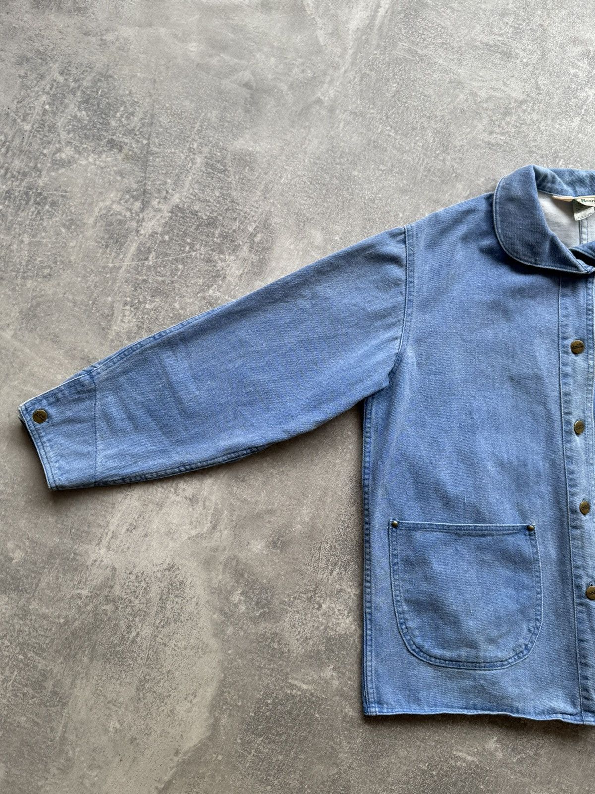 L.L. Bean 80s LL Bean Peter Pan Collar Chambray Chore Jacket Work Wear Size US L / EU 52-54 / 3 - 10 Thumbnail