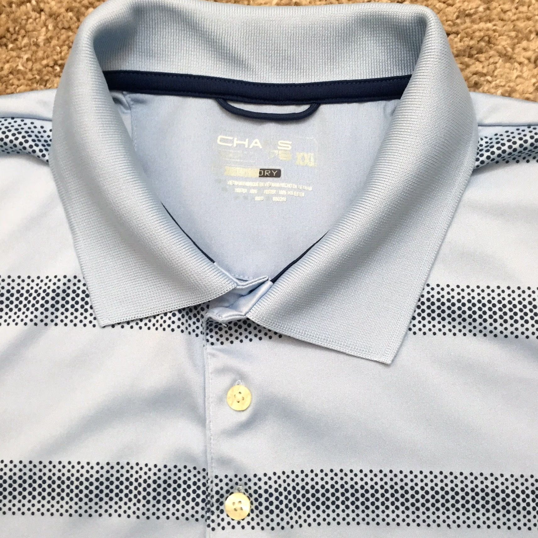 Chaps Chaps Polo Shirt Mens 2XL Short Sleeve Blue Striped Golf Collar Polo Shirt Mens Blue Striped Short Sleeve 2XL Size US XXL / EU 58 / 5 - 2 Thumbnail