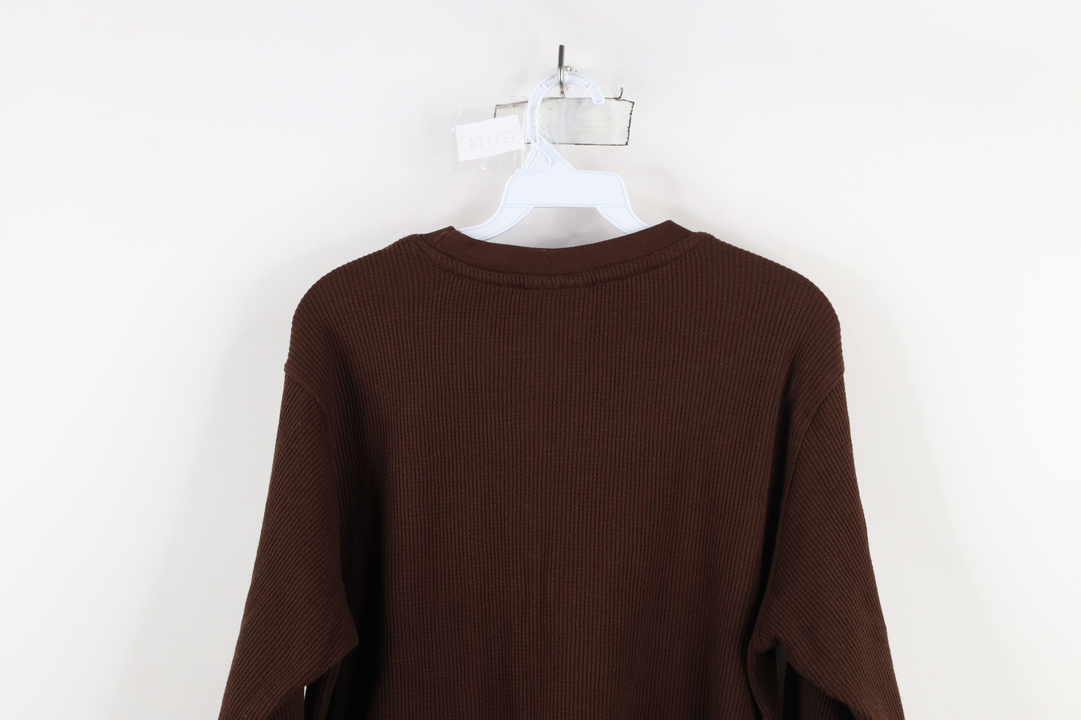 Vintage Vintage 90s Y2K Streetwear Knit Long Sleeve T-Shirt Brown Size US M / EU 48-50 / 2 - 9 Thumbnail