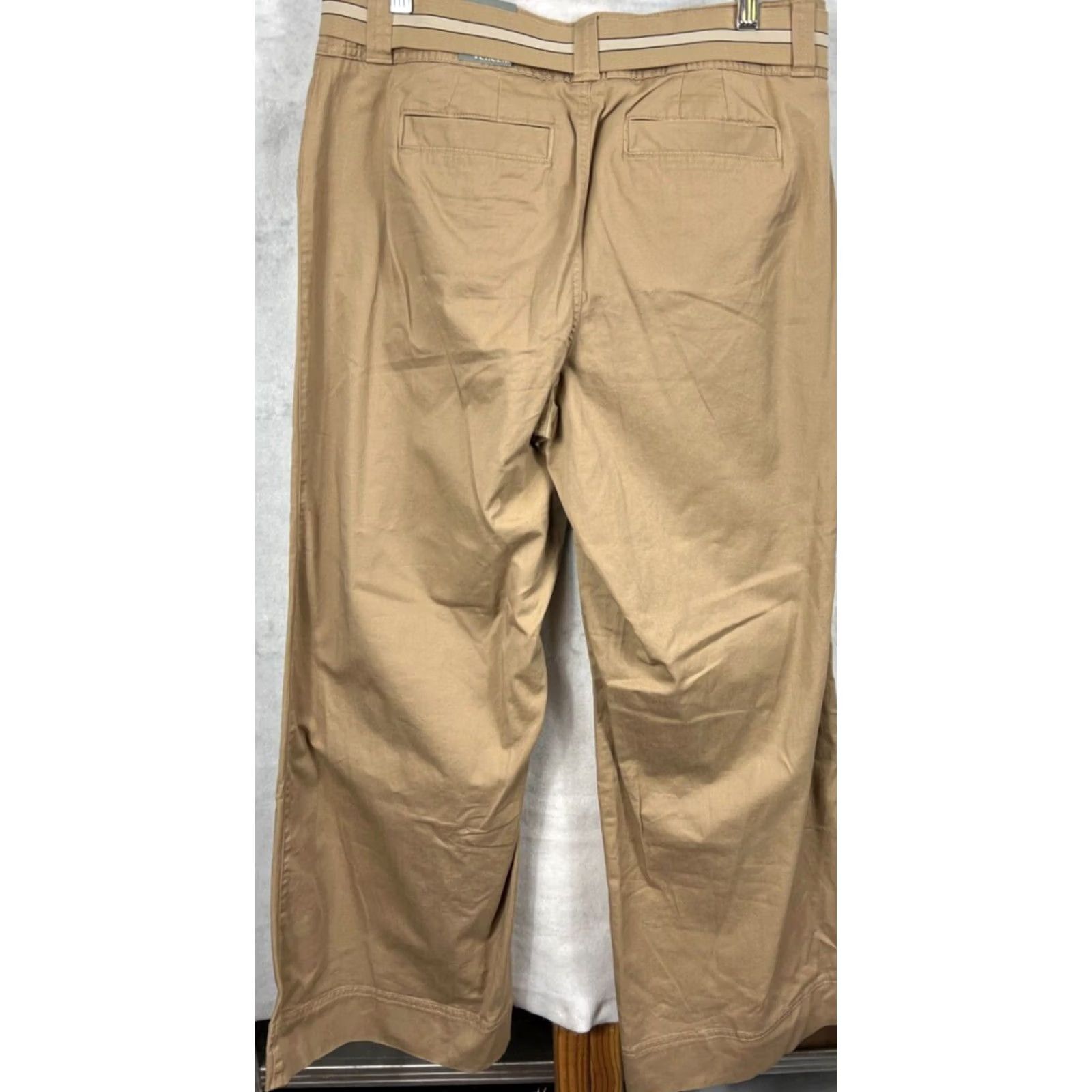 Vintage Lane Bryant Pants Women 14 Average Plus Wide Leg Flare Tan Belt Pocket 34x32 New Size 36" / US 14 / IT 50 - 5 Thumbnail