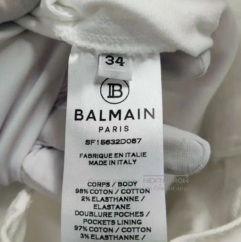 Balmain Balmain White Cotton Women's Denim Pants . Size 23" - 4 Thumbnail