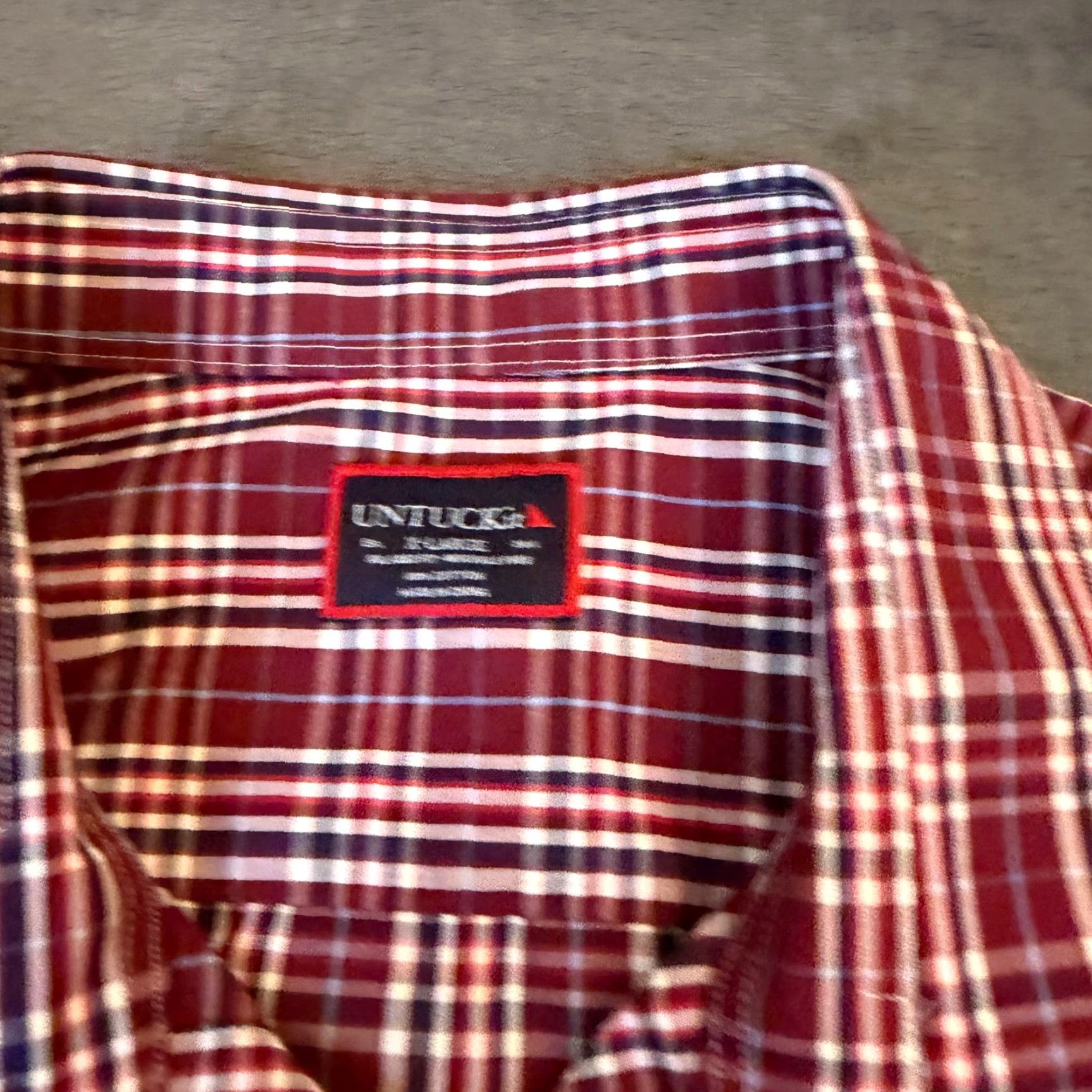 UNTUCKit UNTUCKit Button-Down Shirt Plaid Relaxed Fit Mens XL Burgundy Navy White Wrinkle Free Easy Care Collared Long Sleeve Casual Workwear" Size US XL / EU 56 / 4 - 3 Thumbnail